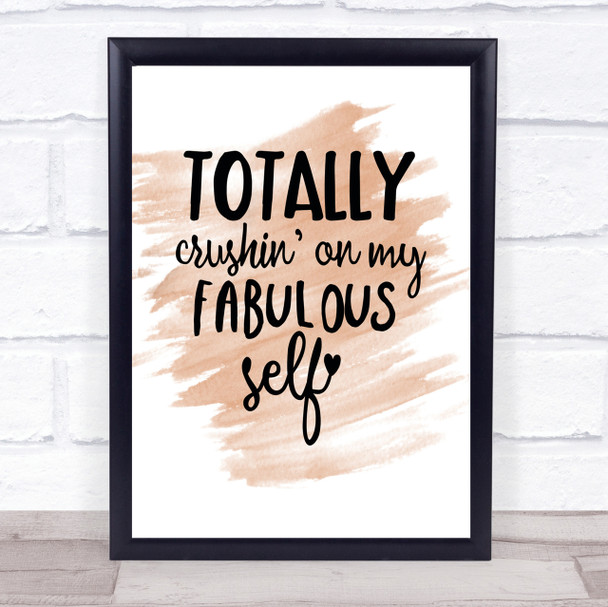 Fabulous Self Quote Print Watercolour Wall Art
