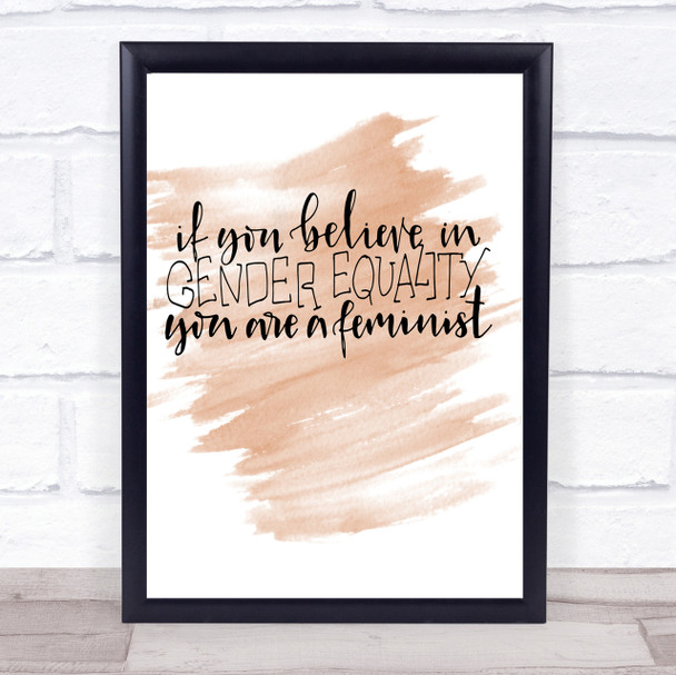 Gender Equality Quote Print Watercolour Wall Art