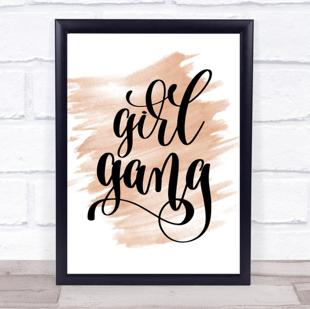 Girl Gang Quote Print Watercolour Wall Art Girl Gang Quote Print Watercolour Wall Art