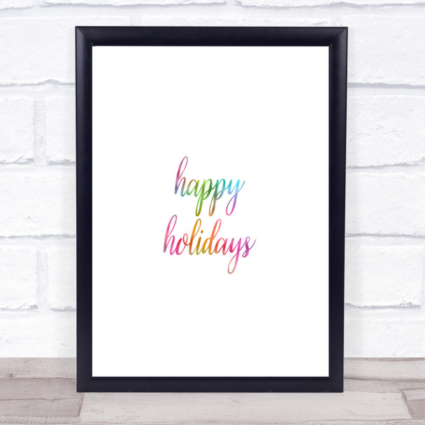 Holidays Rainbow Quote Print