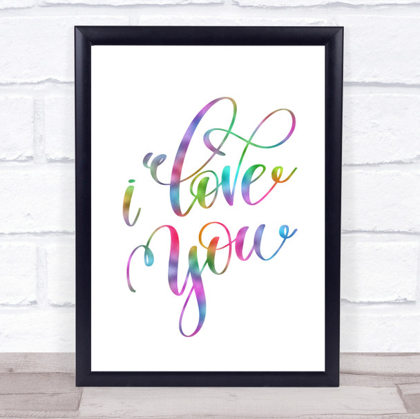 I Love U Rainbow Quote Print I Love U Rainbow Quote Print