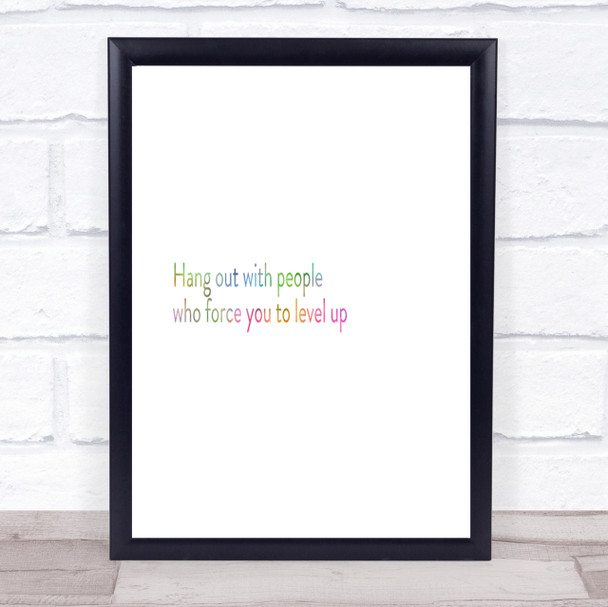 Level Up Rainbow Quote Print