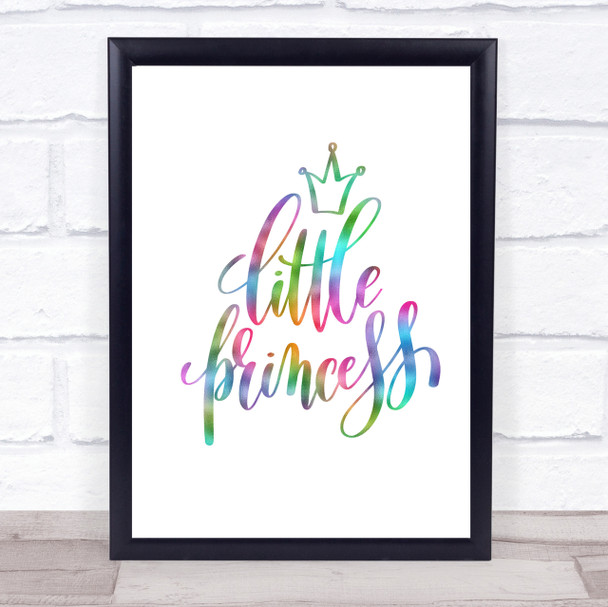 Little Princess Rainbow Quote Print