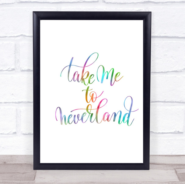 Neverland Rainbow Quote Print Neverland Rainbow Quote Print