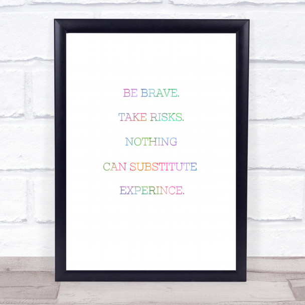 Take Risks Rainbow Quote Print