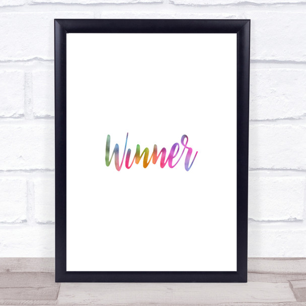 Winner Rainbow Quote Print