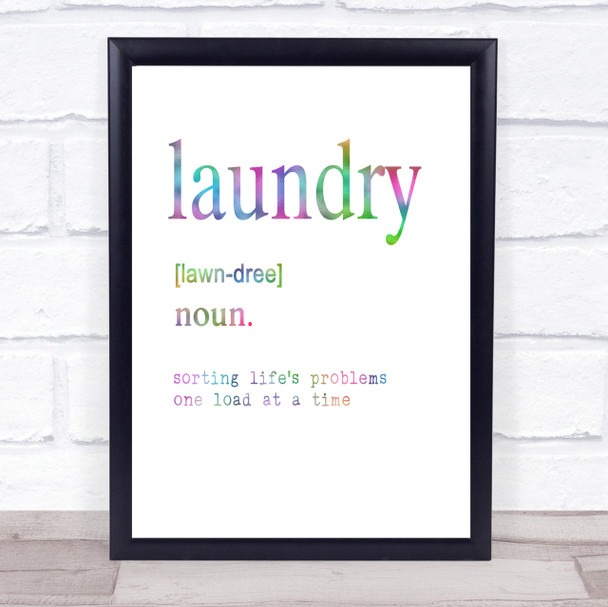 Word Definition Laundry Rainbow Quote Print