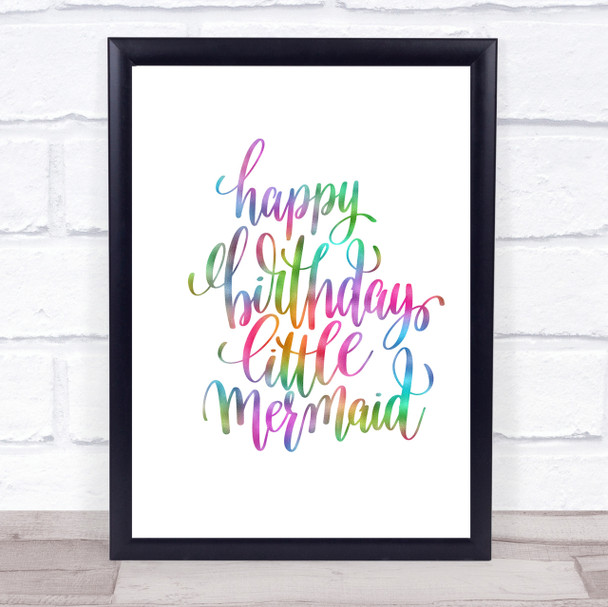 Birthday Mermaid Rainbow Quote Print