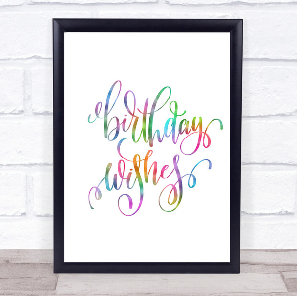 Birthday Wishes Rainbow Quote Print
