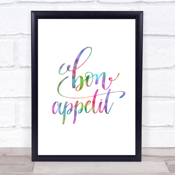 Bon Appetit Rainbow Quote Print