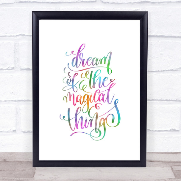 Christmas Dream Magical Rainbow Quote Print