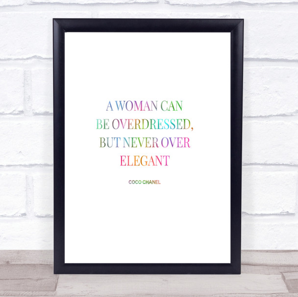 Coco Chanel Over Elegant Rainbow Quote Print