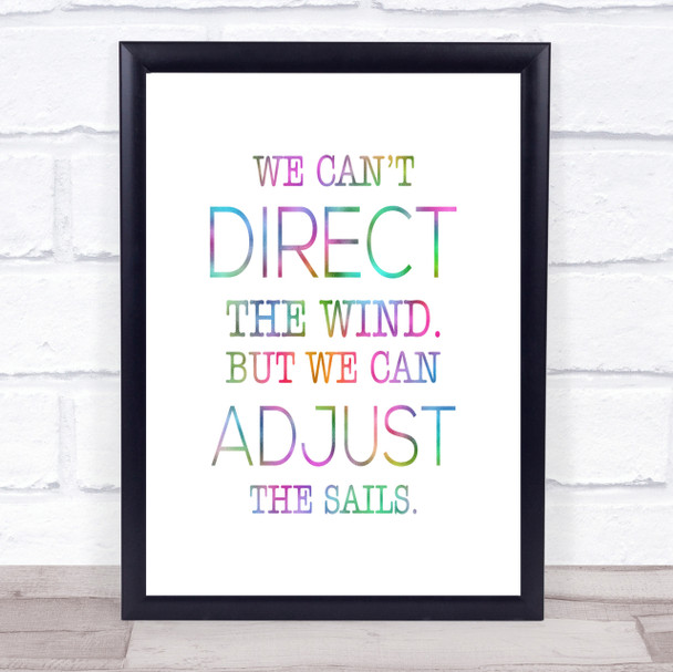 Direct Wind Adjust Sails Rainbow Quote Print