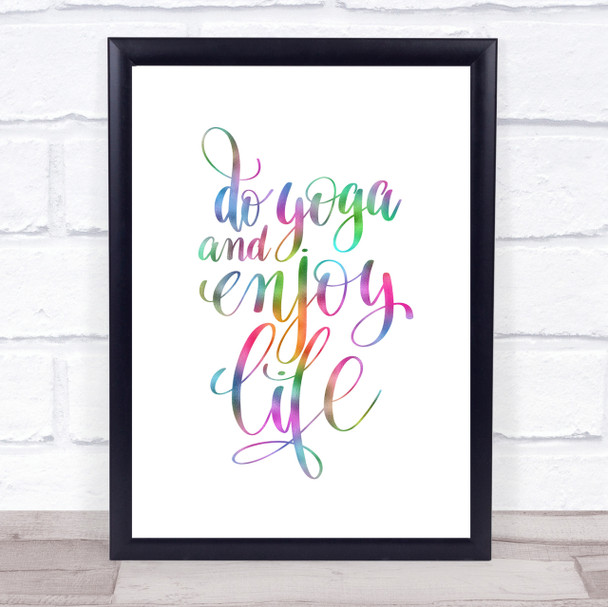 Do Yoga Rainbow Quote Print