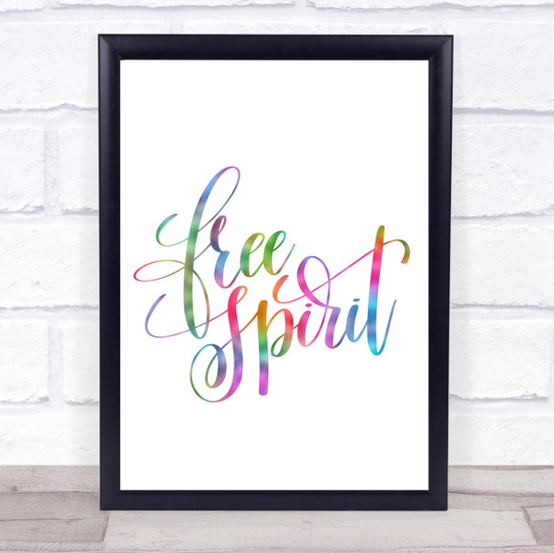 Free Spirit Rainbow Quote Print