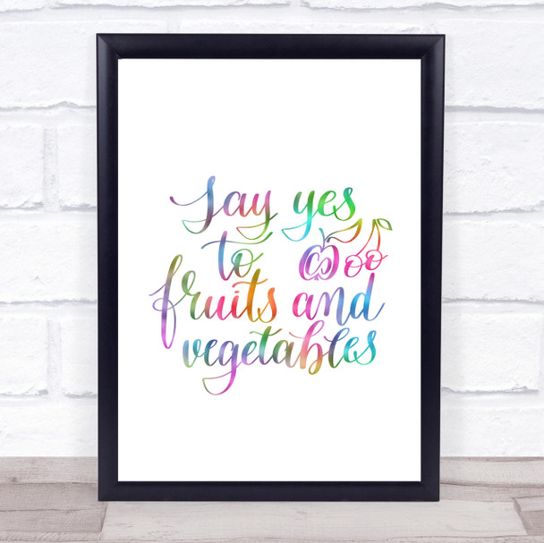 Fruits And Vegetables Rainbow Quote Print