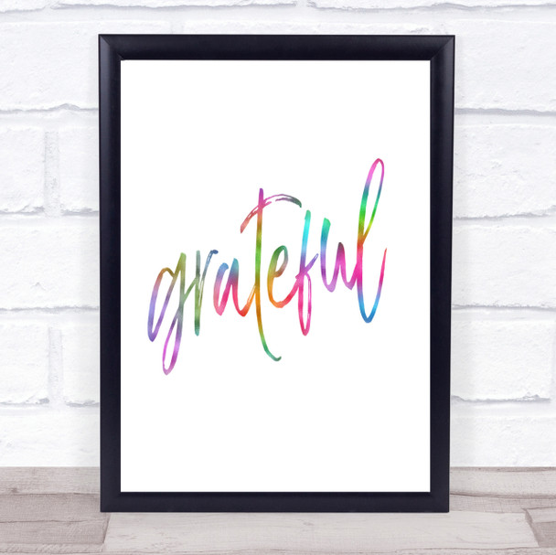 Grateful Rainbow Quote Print