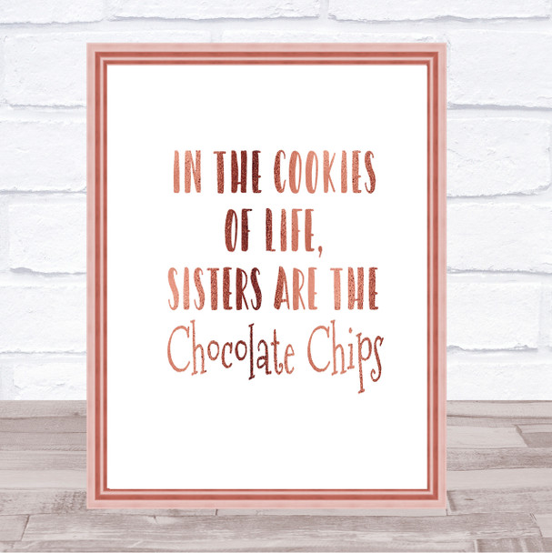 In The Cookies Of Life Quote Print Poster Rose Gold Wall Art
