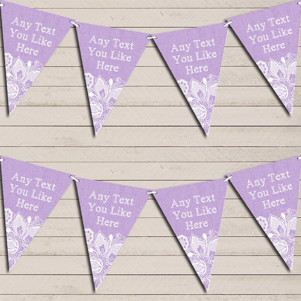 Lilac Purple Burlap & Lace Retirement Bunting Garland Party Banner
