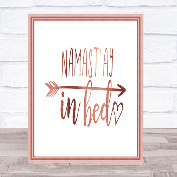 Namaste Quote Print Poster Rose Gold Wall Art