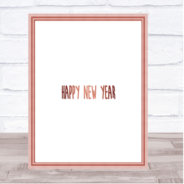 New Year Quote Print Poster Rose Gold Wall Art