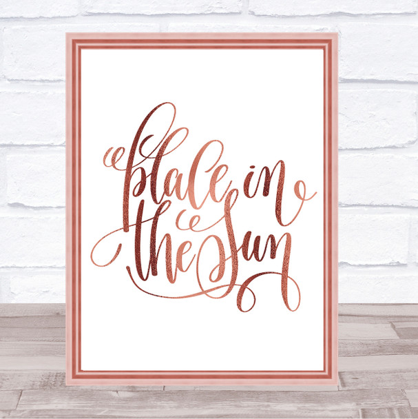 Place In The Sun Quote Print Poster Rose Gold Wall Art