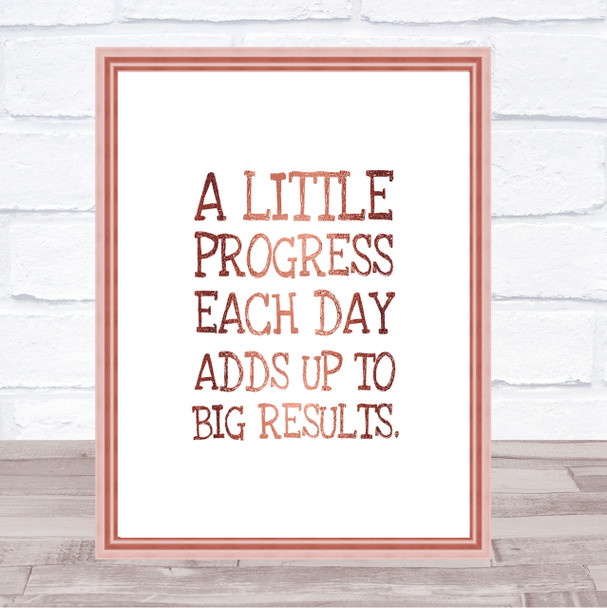 Progress Each Day Quote Print Poster Rose Gold Wall Art Progress Each Day Quote Print Poster Rose Gold Wall Art
