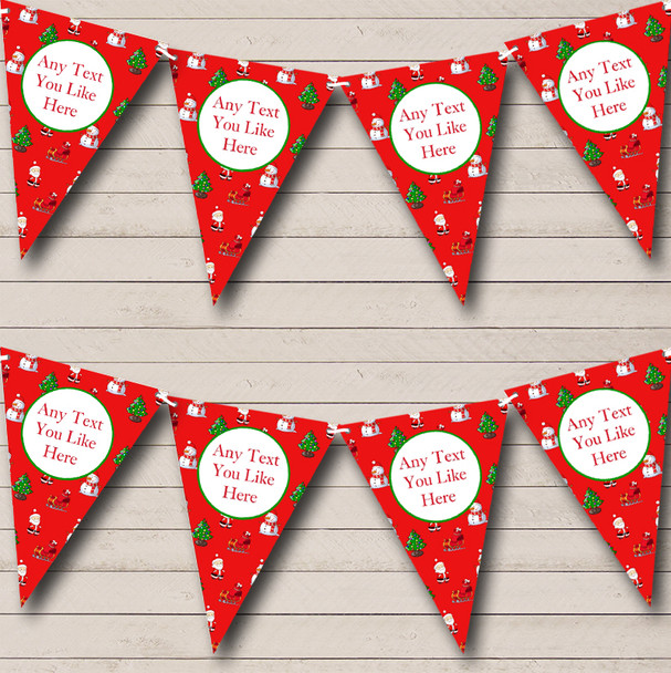 Santa's Trees & Snowmen Christmas Decoration Bunting