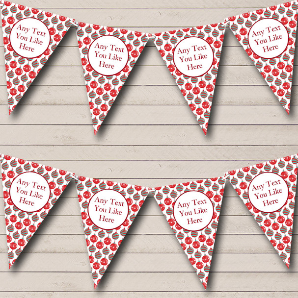 Red & Green Baubles Christmas Decoration Bunting