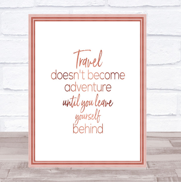 Travel Quote Print Poster Rose Gold Wall Art