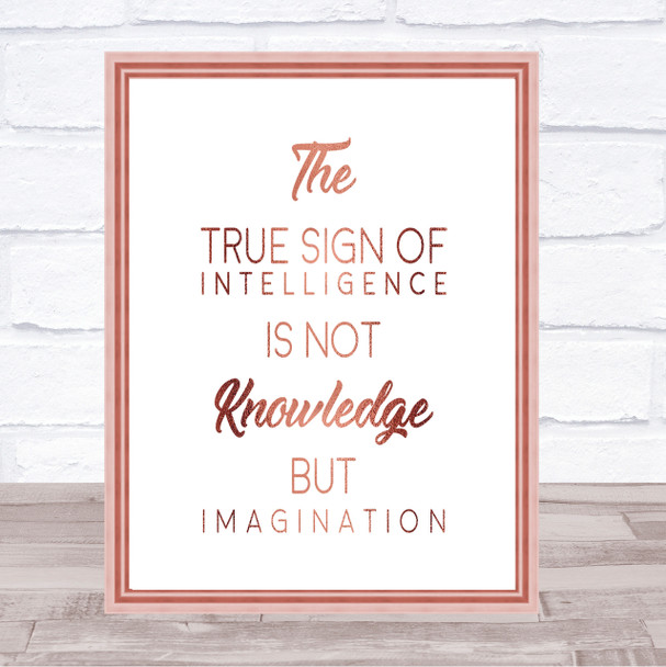 True Sign Quote Print Poster Rose Gold Wall Art
