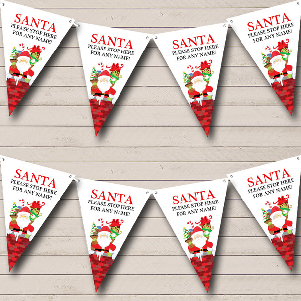 Please Stop Here Santa Christmas Decoration Bunting