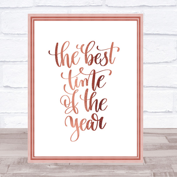 Best Time Of Year Quote Print Poster Rose Gold Wall Art