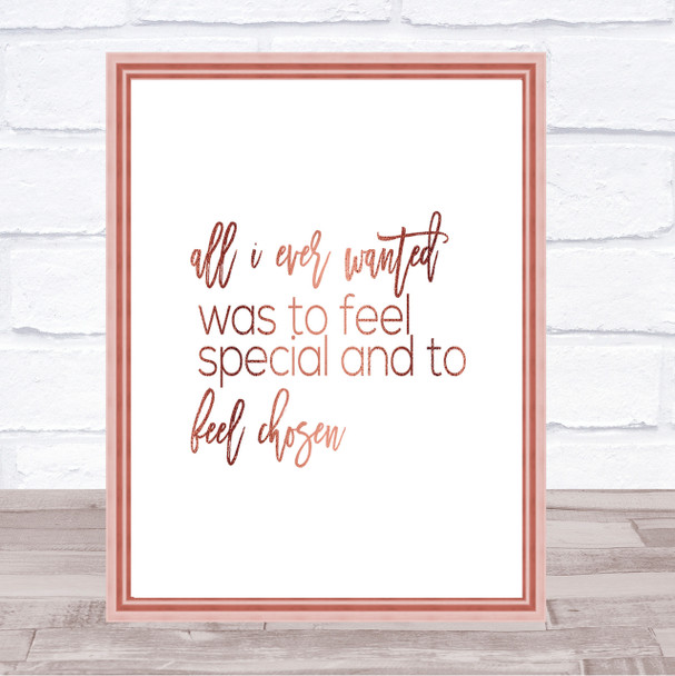 All I Wanted Quote Print Poster Rose Gold Wall Art