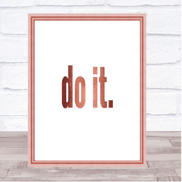 Do It Big Quote Print Poster Rose Gold Wall Art