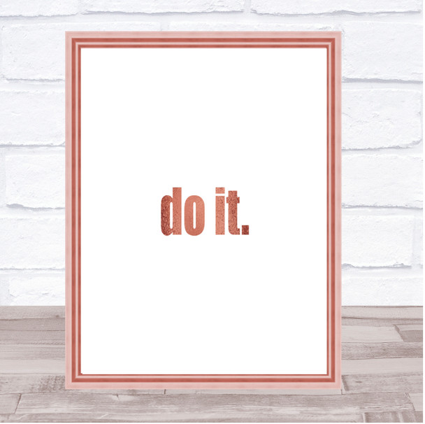 Do It Small Quote Print Poster Rose Gold Wall Art