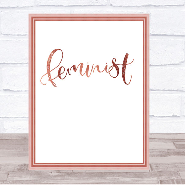 Feminist Quote Print Poster Rose Gold Wall Art Feminist Quote Print Poster Rose Gold Wall Art