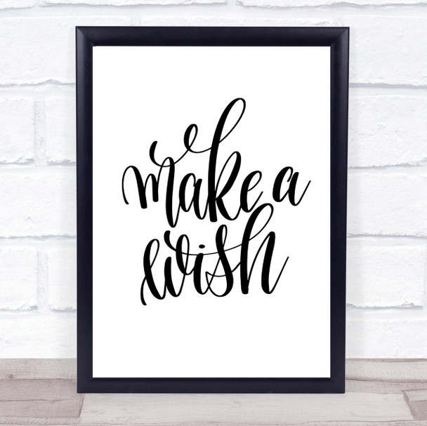 Make Wish Quote Print Poster Typography Word Art Picture