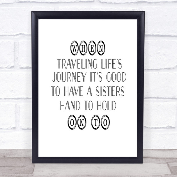 A Sisters Hand Quote Print Poster Typography Word Art Picture