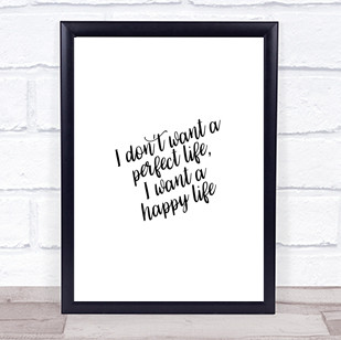 Perfect Life Quote Print Poster Typography Word Art Picture