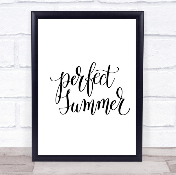 Perfect Summer Quote Print Poster Typography Word Art Picture