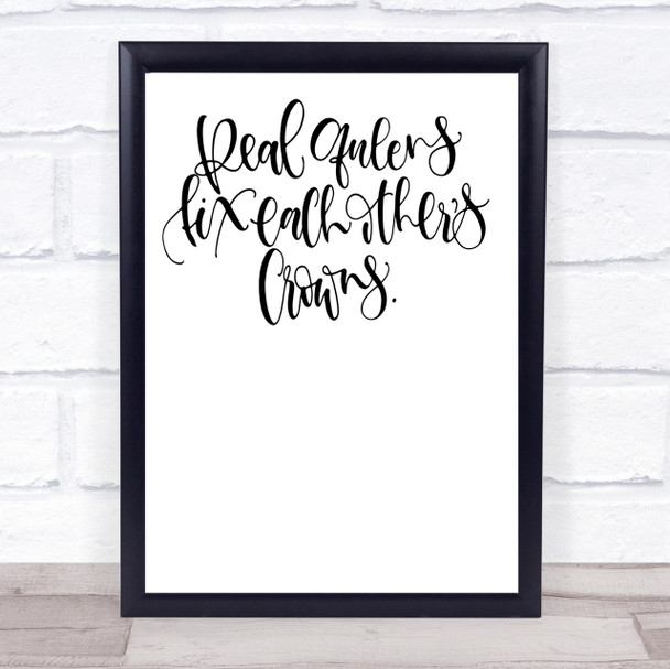 Queens Fix Crowns Quote Print Poster Typography Word Art Picture