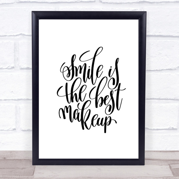 Smile Best Makeup Quote Print Poster Typography Word Art Picture