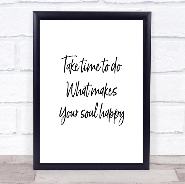 Soul Happy Quote Print Poster Typography Word Art Picture