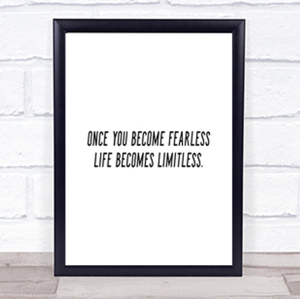 Become Fearless Quote Print Poster Typography Word Art Picture