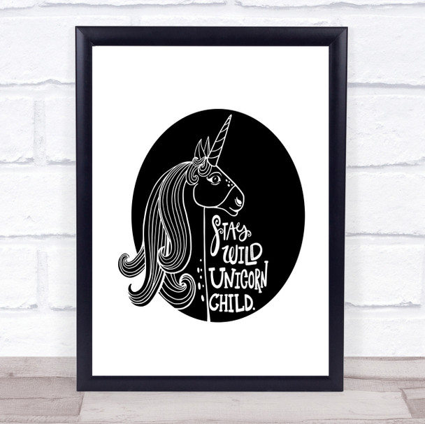 Stay Wild Unicorn Quote Print Poster Typography Word Art Picture