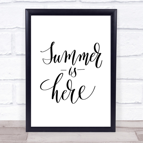 Summer Is Here Quote Print Poster Typography Word Art Picture