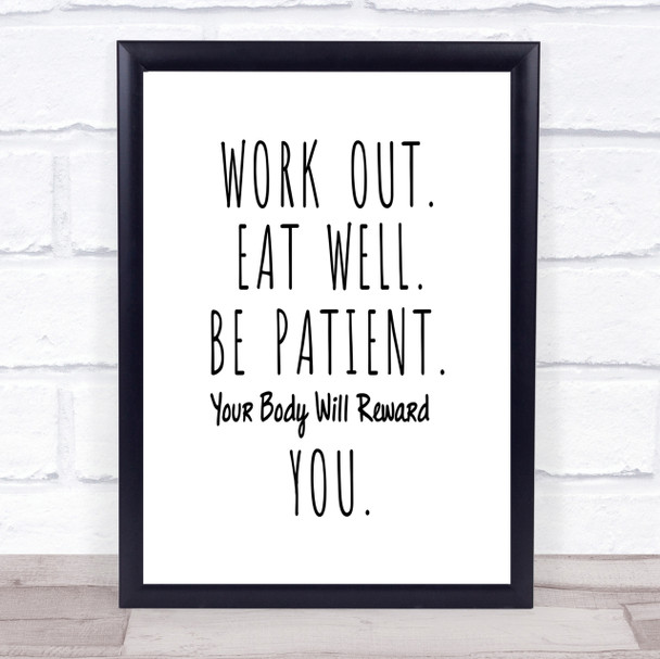 Work Out Quote Print Poster Typography Word Art Picture