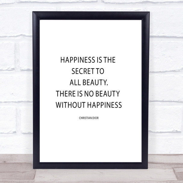 Christian Dior Secret To Beauty Quote Print Poster Typography Word Art Picture