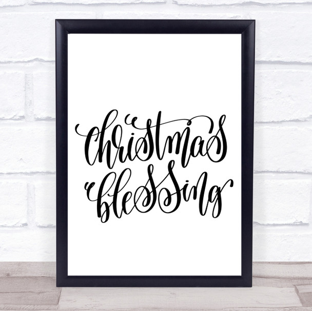 Christmas Blessing Quote Print Poster Typography Word Art Picture
